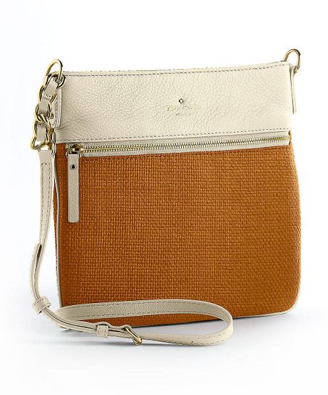 Kate Spade Ellen Straw and Leather Crossbody Bag in Brown (natural
