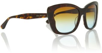 Miu Miu Ladies Mu030s Havana Butterfly Sunglasses - Lyst