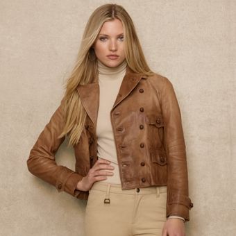 Ralph Lauren Blue Label Leather Biker Jacket - Lyst