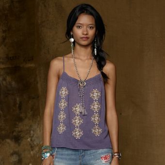 Ralph Lauren Embroidered Peasant Camisole - Lyst