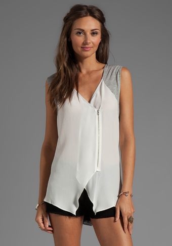 Tracy Reese Soft Solids Combo Blouse in White - Lyst