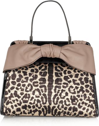 Valentino Animal Patterned Raffia and Patentleather Tote - Lyst