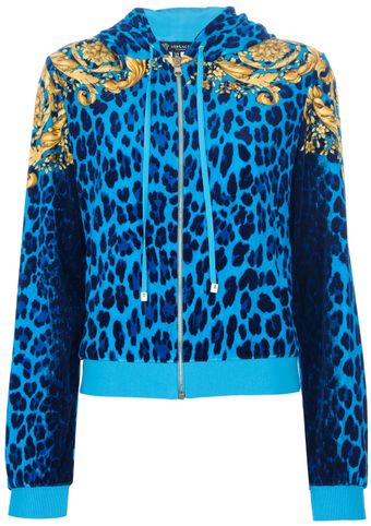 Versace Sporty Leopard Print Hooded Jacket - Lyst