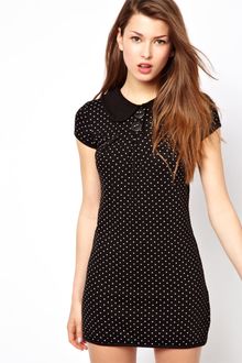 Wal-g Knitted Dress with Printed Polka Dot - Lyst