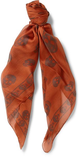 Alexander McQueen Skullprint Silk Scarf - Lyst