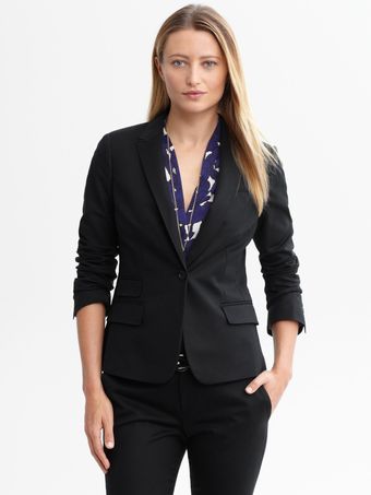 Banana Republic Sleek Suit Black Blazer - Lyst