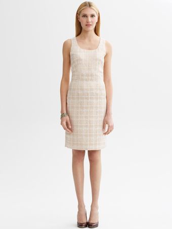 Banana Republic Metallic Houndstooth Sheath - Lyst