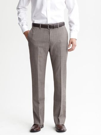 Banana Republic Tailored Slim Taupe Wool Trouser - Lyst
