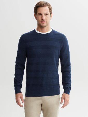Banana Republic Link Stripe Crew Neck Pullover - Lyst