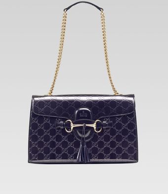 Gucci Emily Shine Ssima Leather Chain Shoulder Bag - Lyst