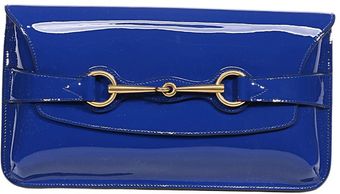 Gucci Patent Leather Clutch with Horsebit - Lyst