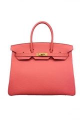 Hermes 35cm Rose Lipstick Togo Birkin with Gold