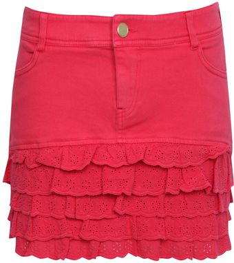 Jane Norman Frill Twill Skirt - Lyst