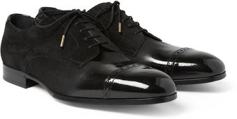 Jimmy Choo Prescott Patent Leather and Suede Derby Shoes - Lyst