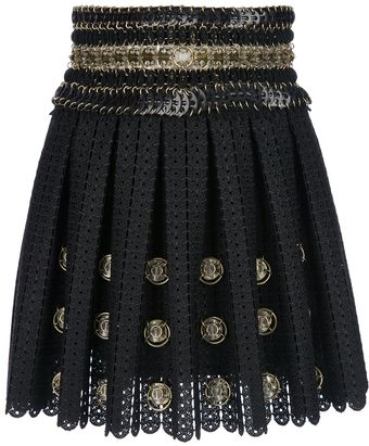 Paco Rabanne Embellished Crochet Mini Skirt - Lyst