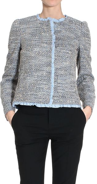 RED Valentino No Collar Ruffle Jacket - Lyst