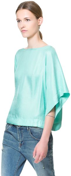 Zara Kimono Blouse - Lyst