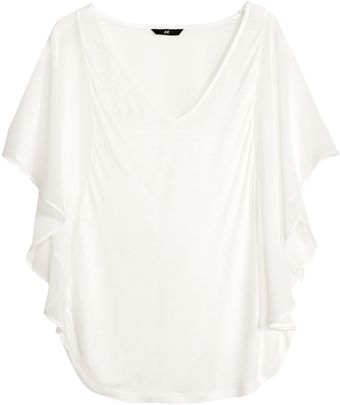H&M Top with Butterfly Sleeves - Lyst