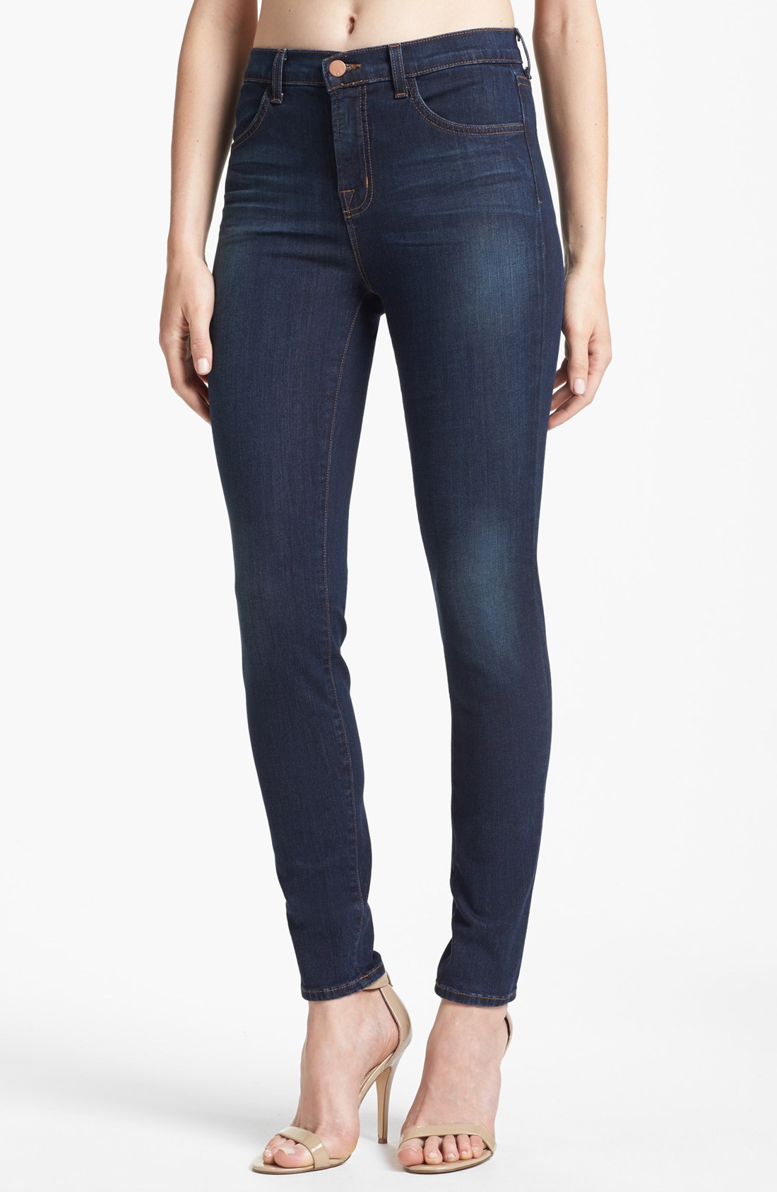 high rise stretch jeans