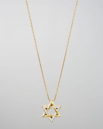 John Hardy 18k Gold Pave Diamond Star Of David Pendant Necklace - Lyst