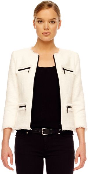 Michael Kors Frayed Zip Pocket Jacket  - Lyst