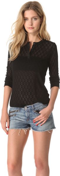 Rag & Bone Lace Henley - Lyst