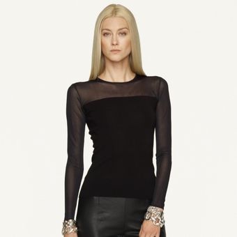 Ralph Lauren Black Label Longsleeved Woolblend Top - Lyst