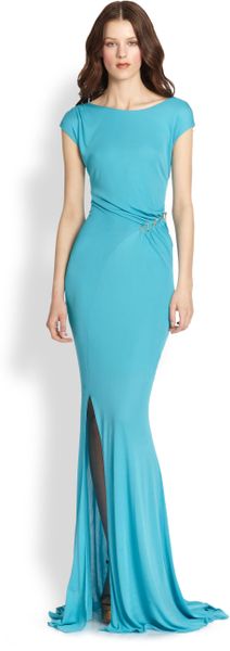 Roberto Cavalli Chaindetailed Jersey Gown - Lyst