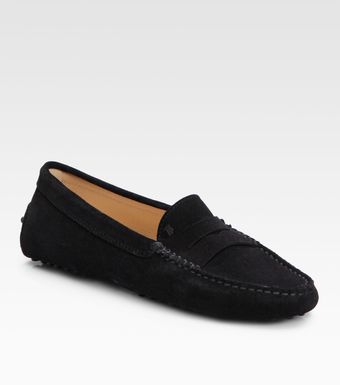 Tod's Suede Moccasin Drivers - Lyst