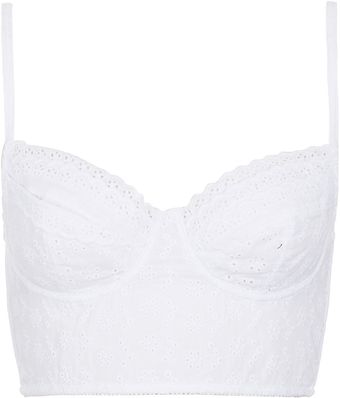 Topshop Broderie Frill Bralet - Lyst
