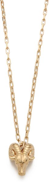 Tory Burch Ram Head Pendant Necklace - Lyst