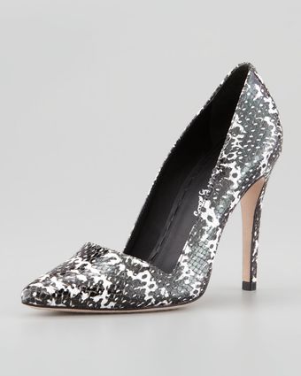 Alice + Olivia Dina Snakeprint Pointed Pump - Lyst