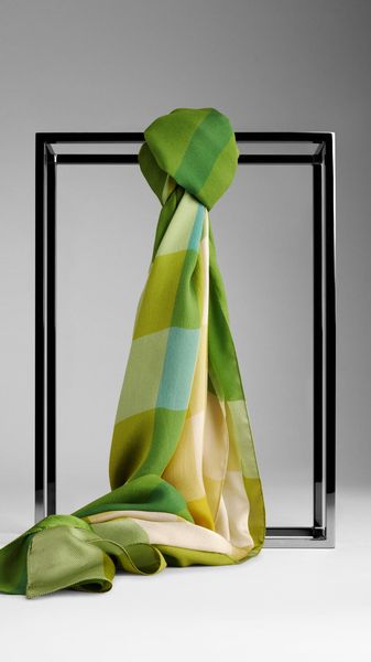Burberry Check Silk Satin Scarf - Lyst