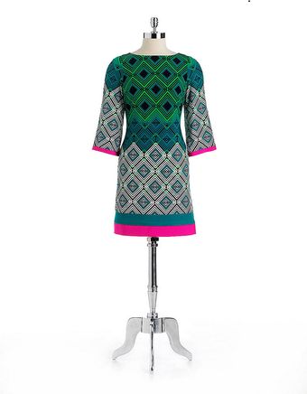 Eliza J Geometric Print Shift Dress - Lyst