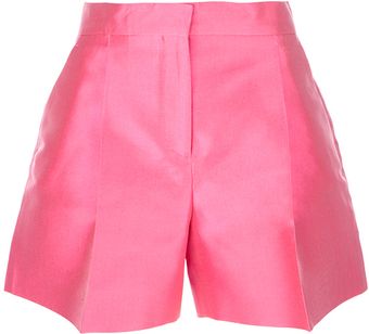 Valentino Pink Silk Pleated Shorts - Lyst