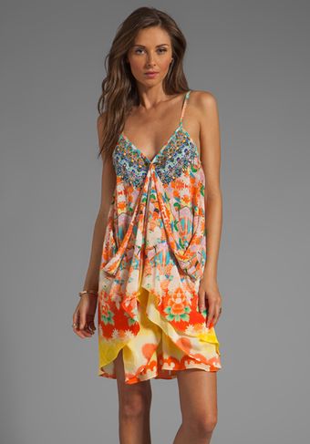 Camilla Nirvana Short Draped Dress in Orange - Lyst