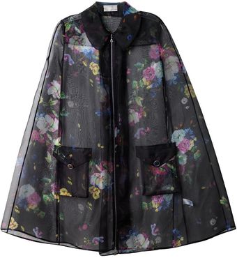 Erdem Thea Dauphine Night Floral Organza Cape - Lyst