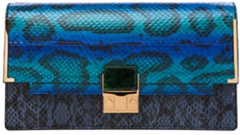Lanvin Partition Snake Clutch in Animal Printblue - Lyst