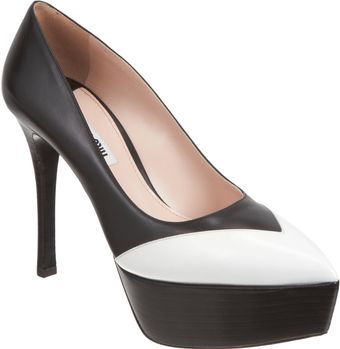 Miu Miu Vcap Toe Platform Pump - Lyst