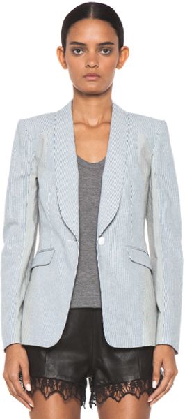 Rag & Bone Jefferson Pinstripe Blazer in Whitebluestripes - Lyst