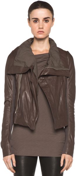 Rick Owens Classic Biker Jacket in Earth Tones - Lyst