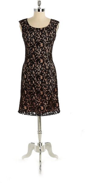 Adrianna Papell Sleeveless Lace Sheath Dress - Lyst