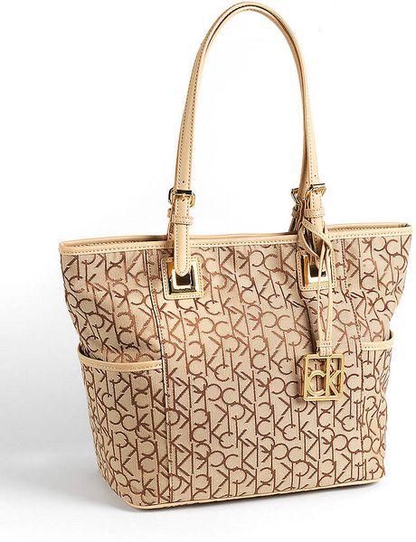 Calvin Klein Hudson Monogram Tote Bag in Brown (khaki/brown/gold) | Lyst
