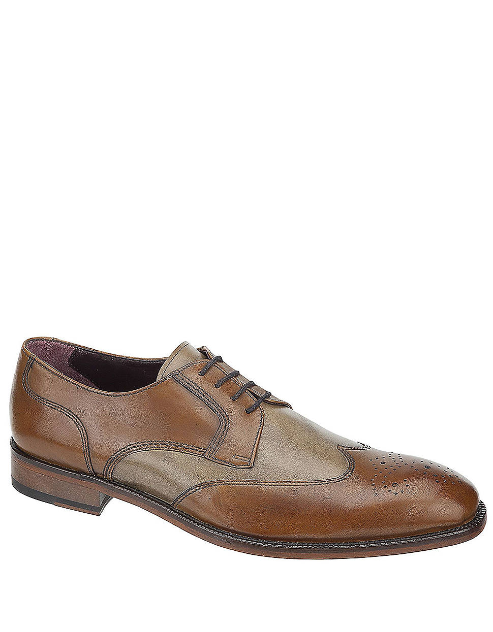 Johnston  Murphy Carlock Leather Twotone Wing Tip Loafers in Brown ...