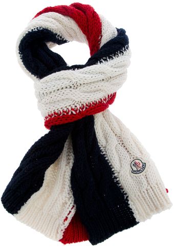 Moncler Cable Knit Scarf - Lyst