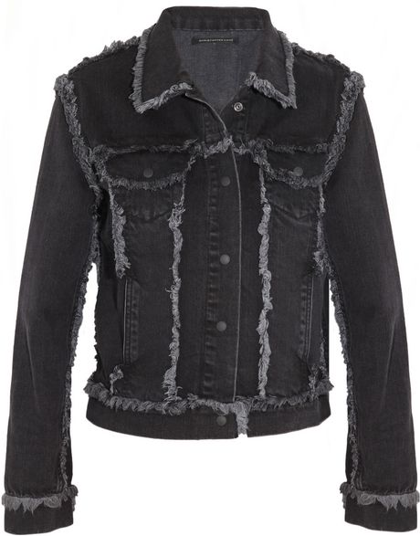 black frayed denim jacket