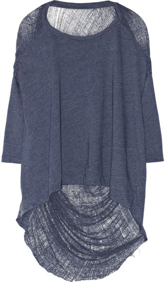 Raquel Allegra Shredded Cottonblend Jersey Top - Lyst