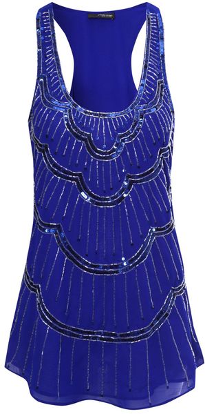 Jane Norman Sequin Paradise Vest Top - Lyst