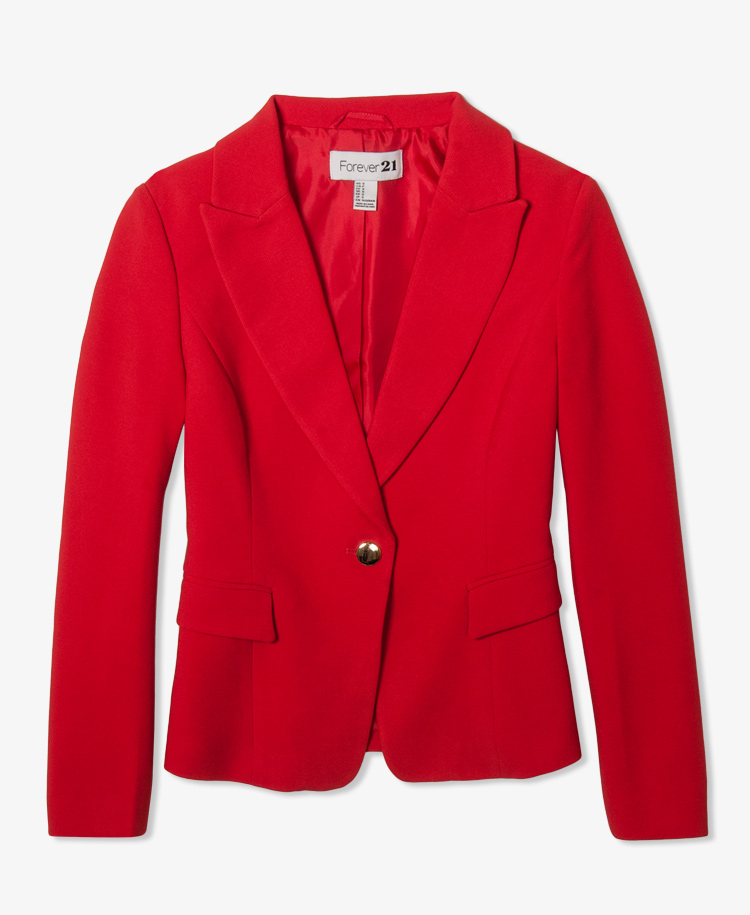 Forever 21 Slanted Flap Pocket Blazer in Red | Lyst