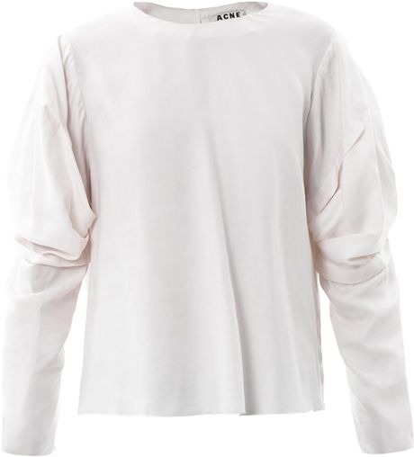 puff sleeve blouse white